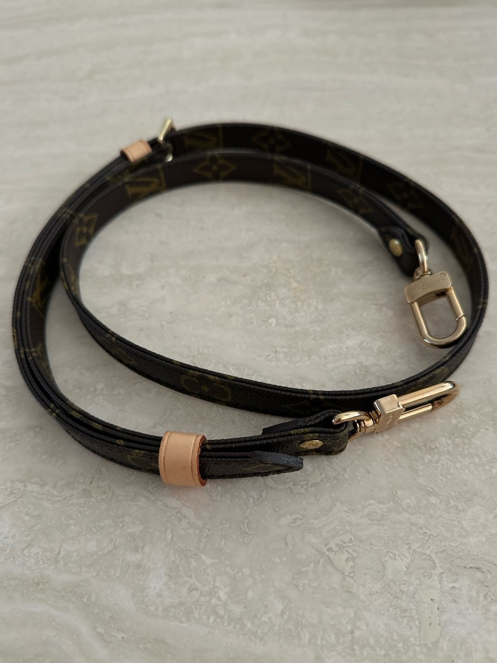 Louis Vuitton Monogram 16mm Adjustable Shoulder Strap with Gold Hardware